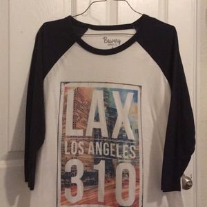 Large Blue & White LAX Long-sleeve
